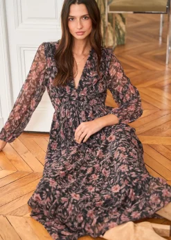 Motus Boutique Robes^Robe Louane ImpriméFondNoir-RobeLouane