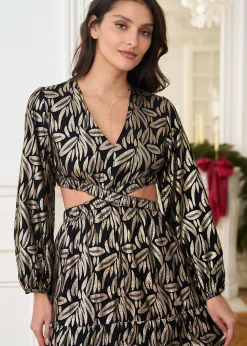 Motus Boutique Robes^Robe Manon ImpriméDoréFondNoir-RobeManon