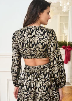 Motus Boutique Robes^Robe Manon ImpriméDoréFondNoir-RobeManon