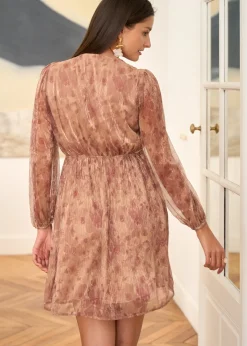 Motus Boutique Robes^Robe Marjolaine MotifBeigeRose-RobeMarjolaine