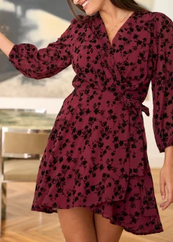 Motus Boutique Robes^Robe Mila FleuriBordeauxNoir-RobeMila