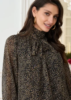 Motus Boutique Robes^Robe Violette ImpriméMarronNoir-RobeViolette