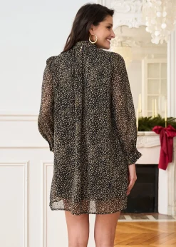 Motus Boutique Robes^Robe Violette ImpriméMarronNoir-RobeViolette