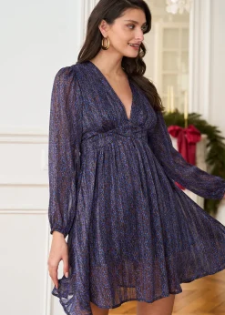 Motus Boutique Robes^Robe Zoé ImpriméMarronBleu-RobeZoé