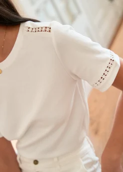 Motus Boutique Tops & Bodys^T-Shirt Figari Ecru-T-ShirtFigari