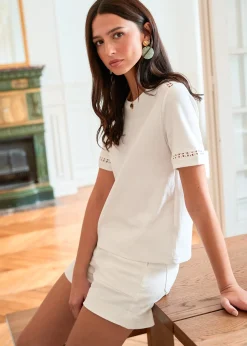Motus Boutique Tops & Bodys^T-Shirt Figari Ecru-T-ShirtFigari