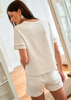 Motus Boutique Tops & Bodys^T-Shirt Figari Ecru-T-ShirtFigari