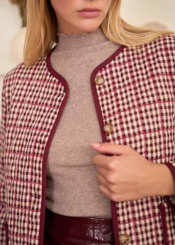 Motus Boutique Vestes & Manteaux^Veste Edith VichyBordeaux-VesteEdith