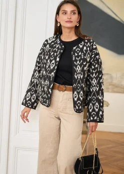 Motus Boutique Vestes & Manteaux^Veste Gaelle MotifsNoirsÉcru-VesteGaelle
