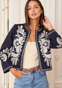 Motus Boutique Vestes & Manteaux^Veste Oriane MarineEcru-VesteOriane