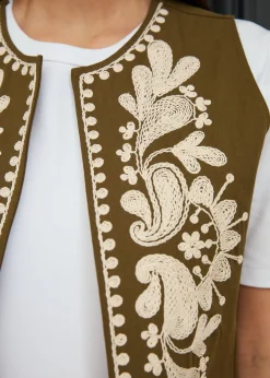 Motus Boutique Vestes & Manteaux^Veste Saphia KakiEcru-GiletSaphia